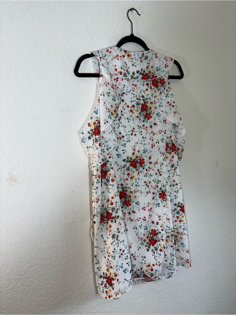 NWT Parker Cold Shoulder Spring Ditzy White Floral Ruffle Mini Dress Size Medium - Picture 5 of 9
